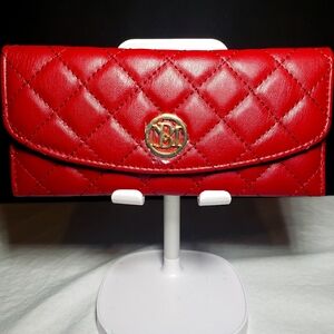 Badgley Mischka vegan leather card wallet Wine color